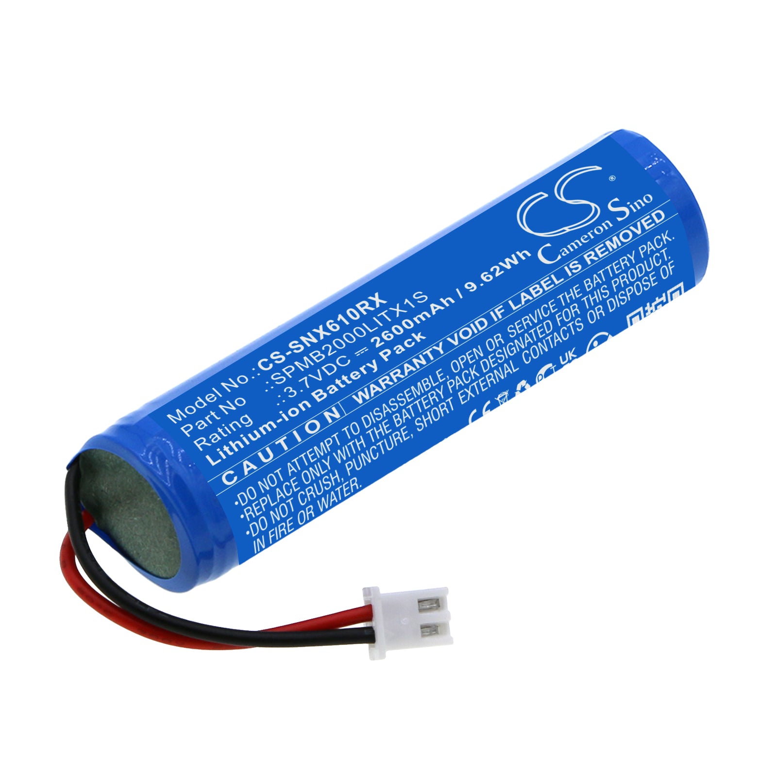 Spektrum NX6/NX8 Transmitter Battery - 2600mAh 3.7V Li-ion, High-Capacity Replacement (SPMB2000LITX1S)