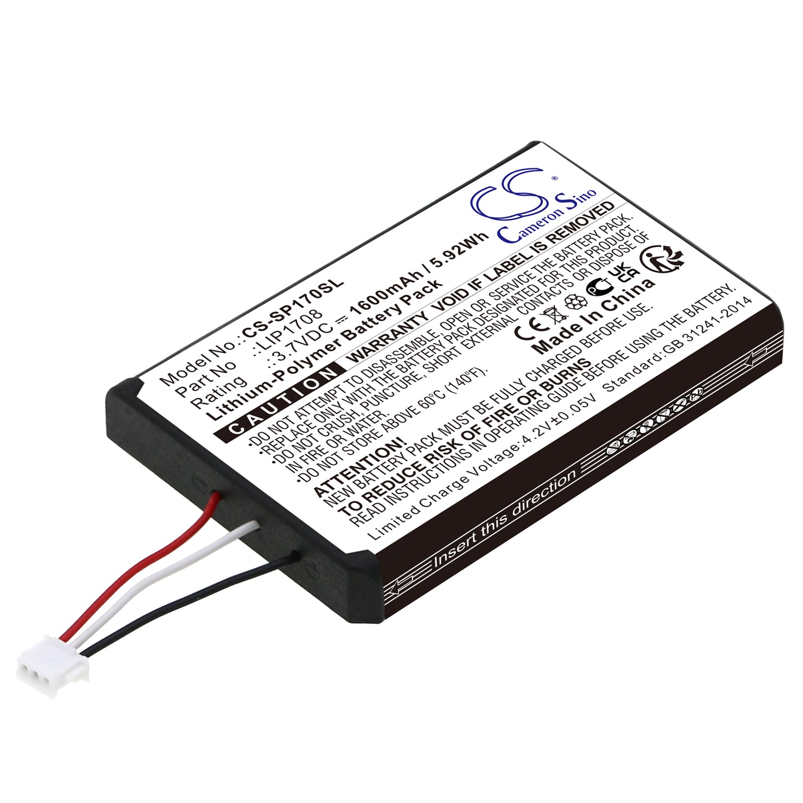 1600mAh Replacement Battery for Sony PS5 DualSense Controller CFI-ZCT1W LIP1708 - Extended Life, 5.92Wh