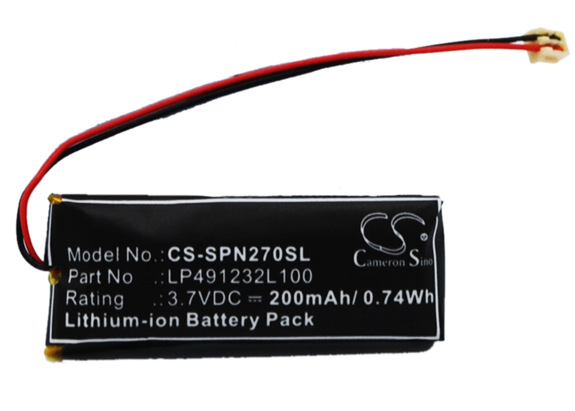 200mAh Replacement Battery for Sony PSP-N270 & Wireless Headset, 3.7V Li-Polymer, LP491232L100