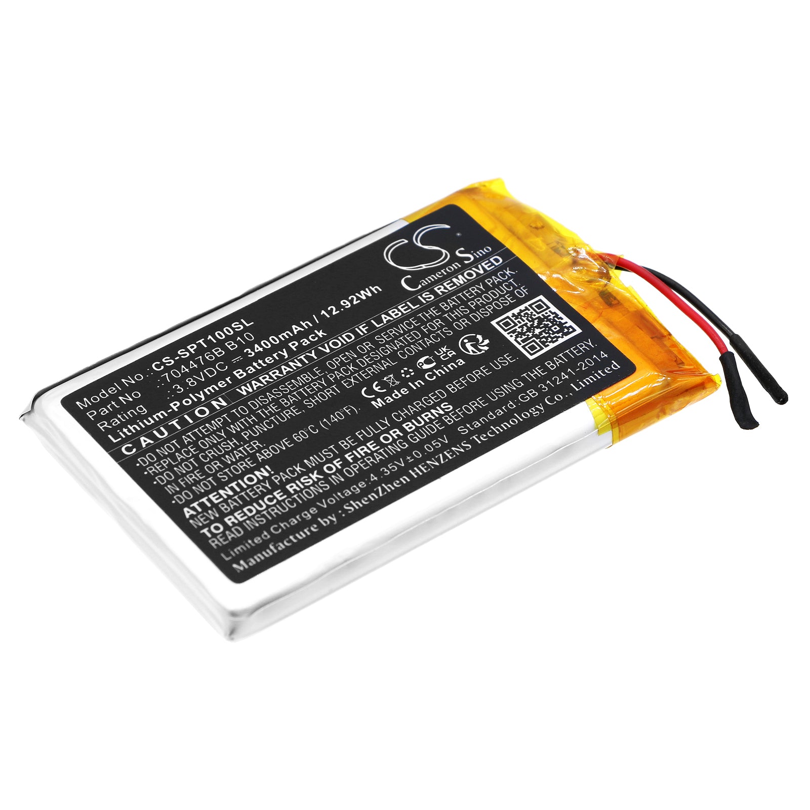 SPOT X GPS Messenger Replacement Battery - 3400mAh Li-Polymer - SPOT X, SPOTXBGPS Navigator