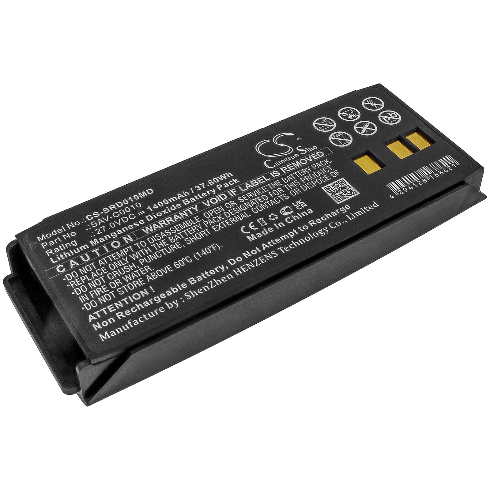 27V 1400mAh Li-MnO2 Battery SAV-C0010 for SaverOne D, P Series AEDs - Automatic & Semi-Automatic Defibrillator Compatible