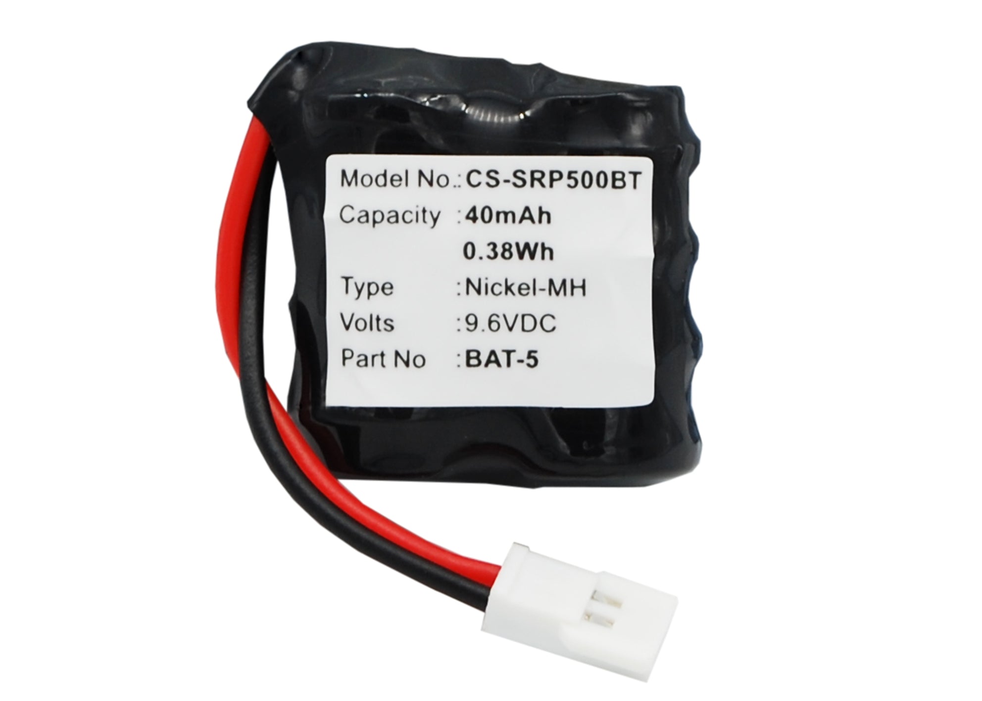 9.6V 40mAh Ni-MH Alarm Battery for Perimeter SR-i500, SR-i900R & Scorpio BAT-5 Security Systems