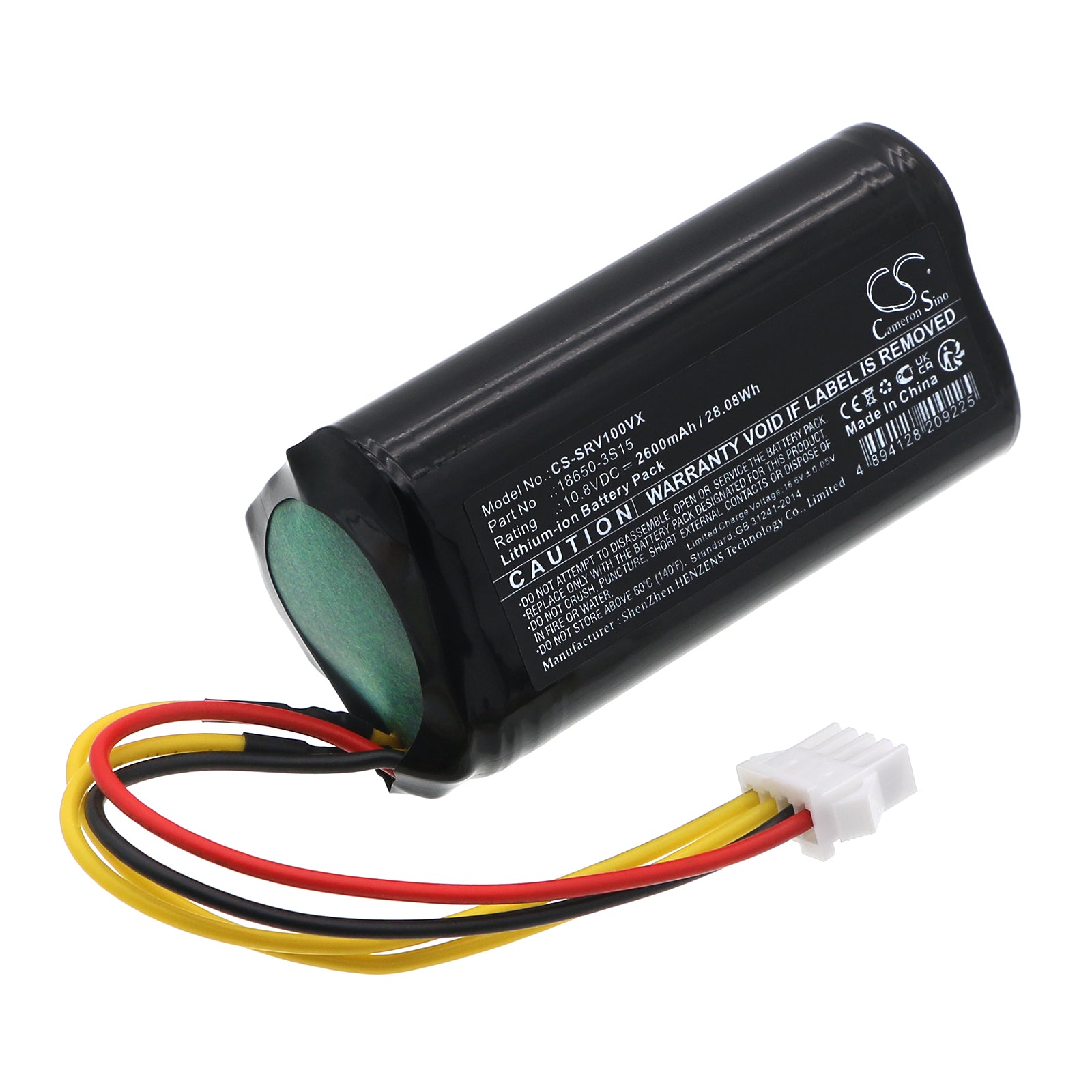 Sencor SRV 1000 Series Robot Vacuum Replacement Battery, 2600mAh 10.8V Li-ion, Compatible with SRV 1000SL & SRV 1000