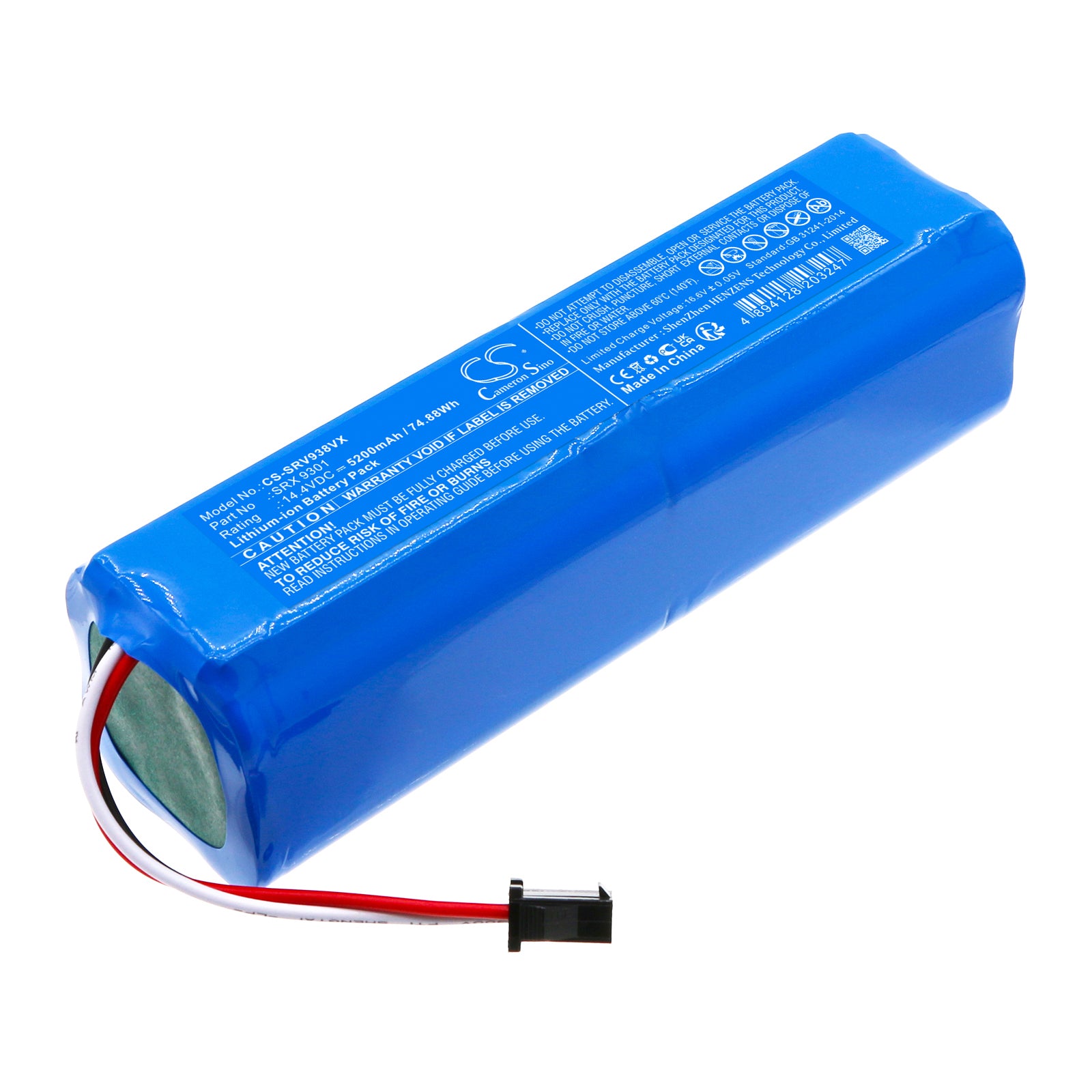 5200mAh 14.4V Li-ion Replacement Battery for Imilab V1 & Sencor Robotic Vacuums SRV 9385WH 9350WH SRX 9301