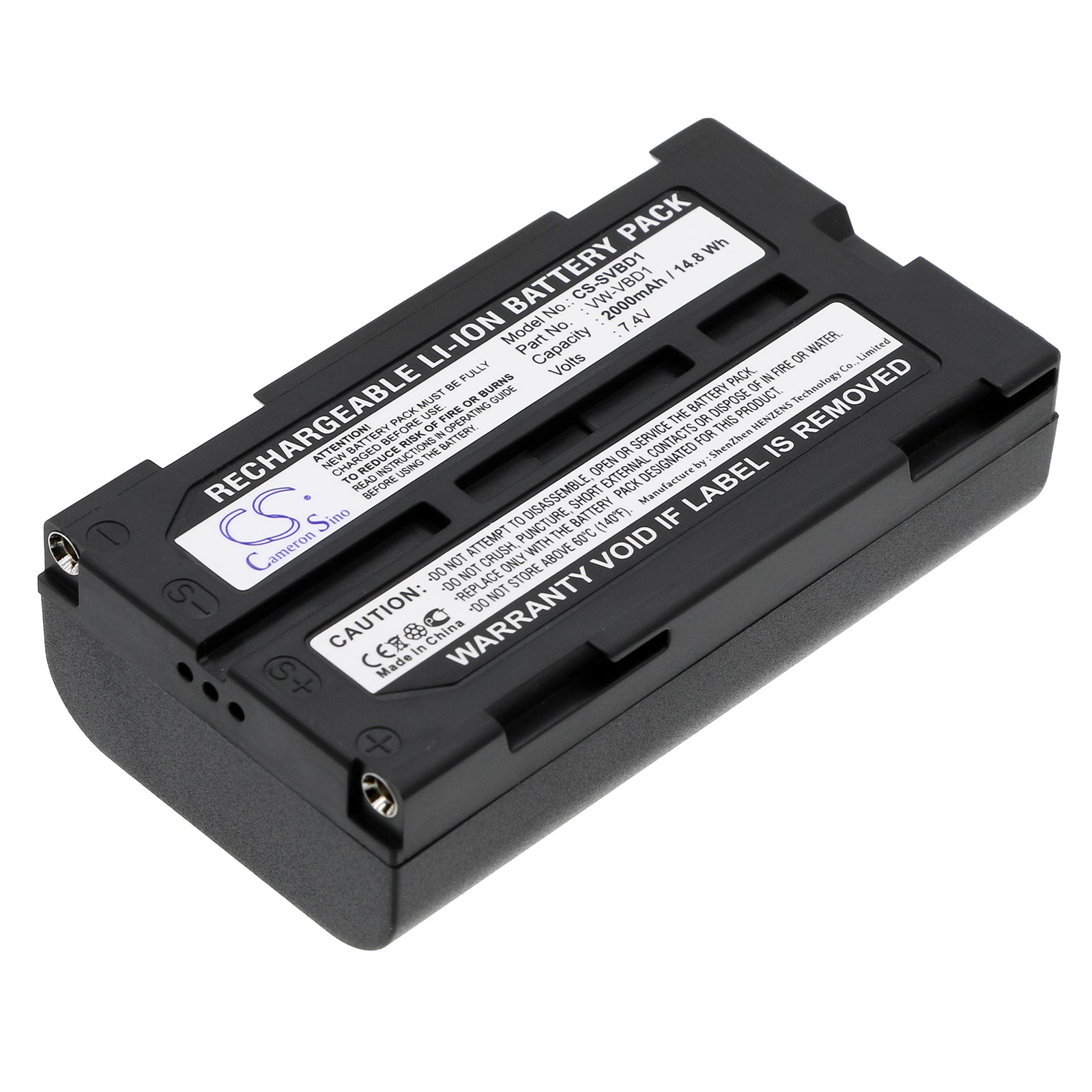 7.4V 2000mAh Li-ion Replacement Battery for Fuji VMBPL30A, Hitachi VM Series & Panasonic Camcorders - Extended Life