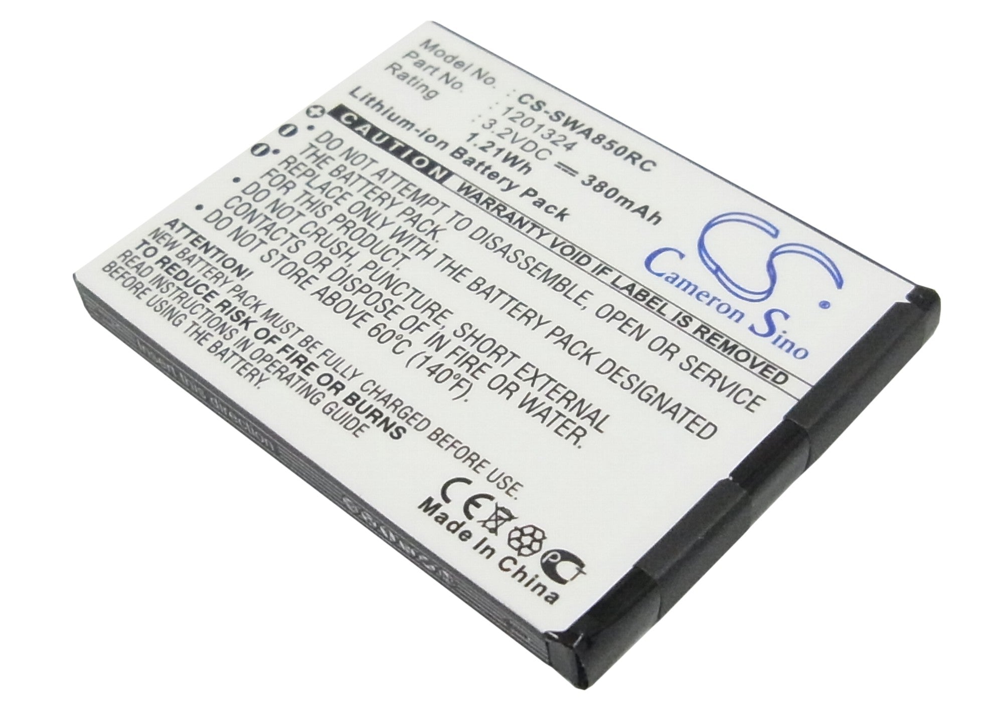 380mAh Li-ion Replacement Battery for Sierra Wireless AirCard 875U 880U 881 & USBConnect 881 Hotspot - 3.2V, Extended Life