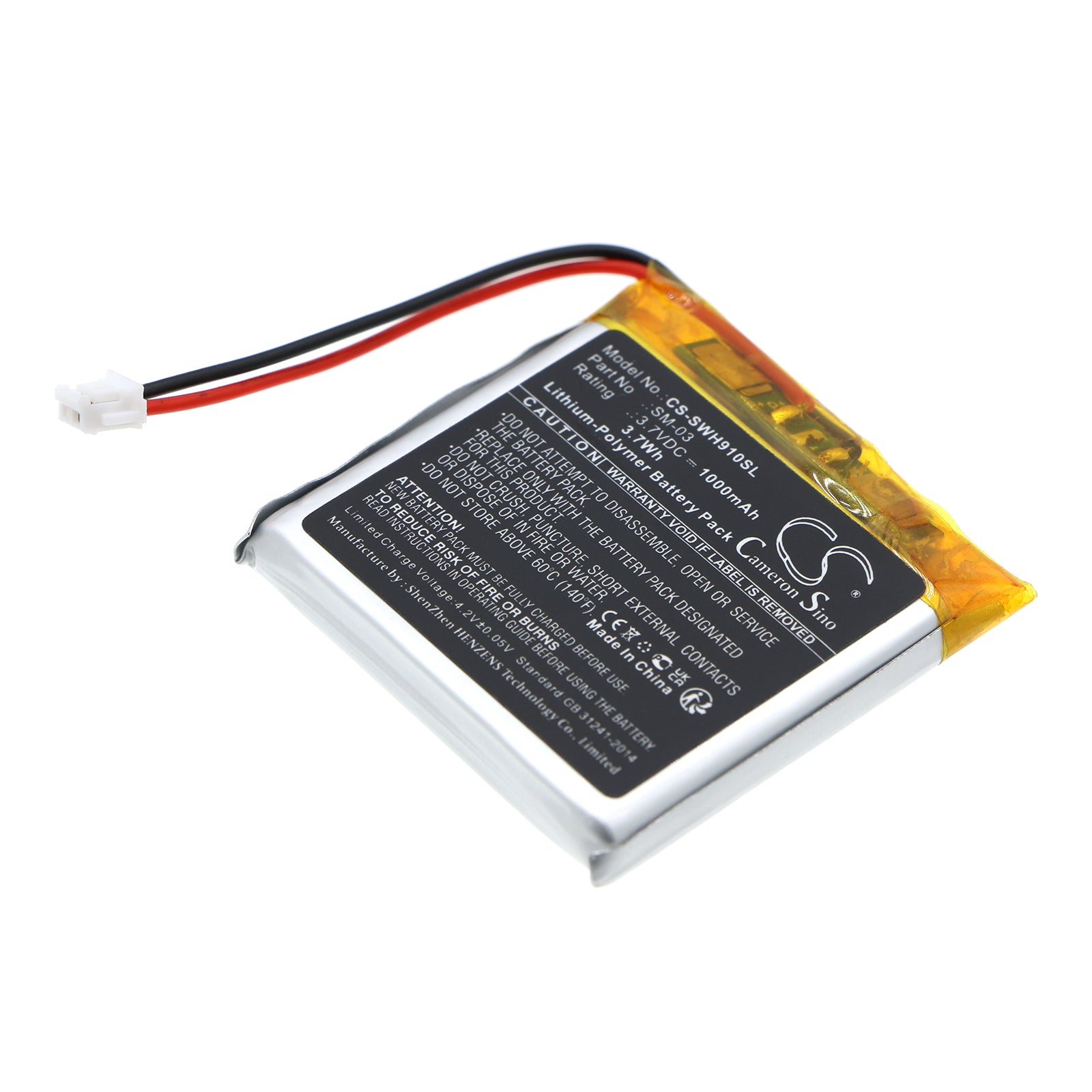 1000mAh Replacement Battery for Sony WH-H910N Headphones - 3.7V Li-Polymer, SM-03 Fit