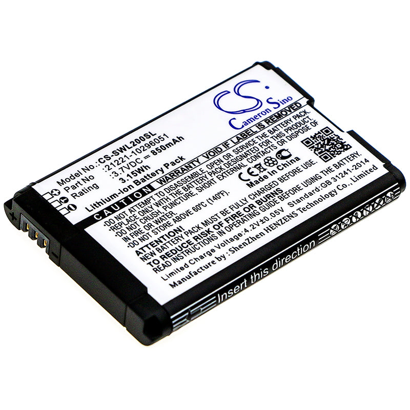 850mAh Li-ion Battery for Rexton/Siemens WL200AP Hearing Aids & BLU RCU Bluetooth Remote - 3.7V Replacement