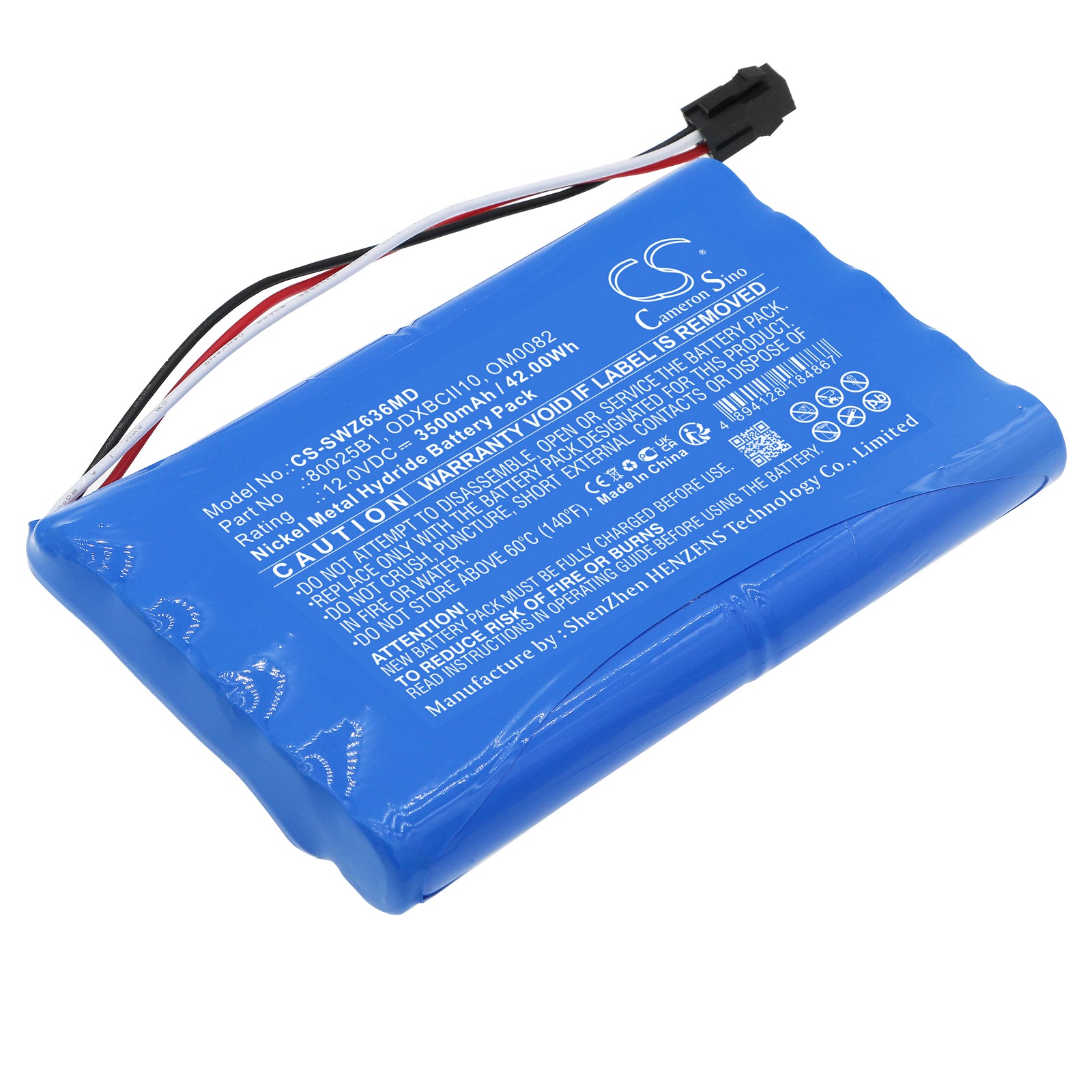 3500mAh Ni-MH Replacement Battery for Smiths Medical Advisor Patient Monitor - 12V, 42Wh