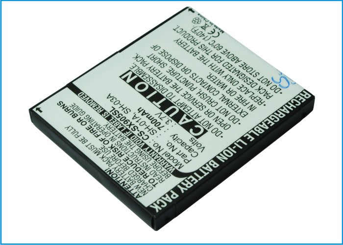 700mAh Battery Replacement for Sharp SH905i SH906i 823SH Cellphones - 3.7V Li-ion Power