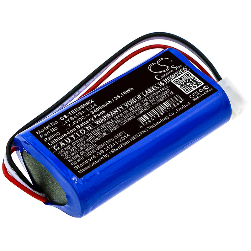 7.4V 3400mAh Li-ion Replacement Battery for Terumo TE-SS800 Infusion Pump - Medical Grade, 25.16Wh