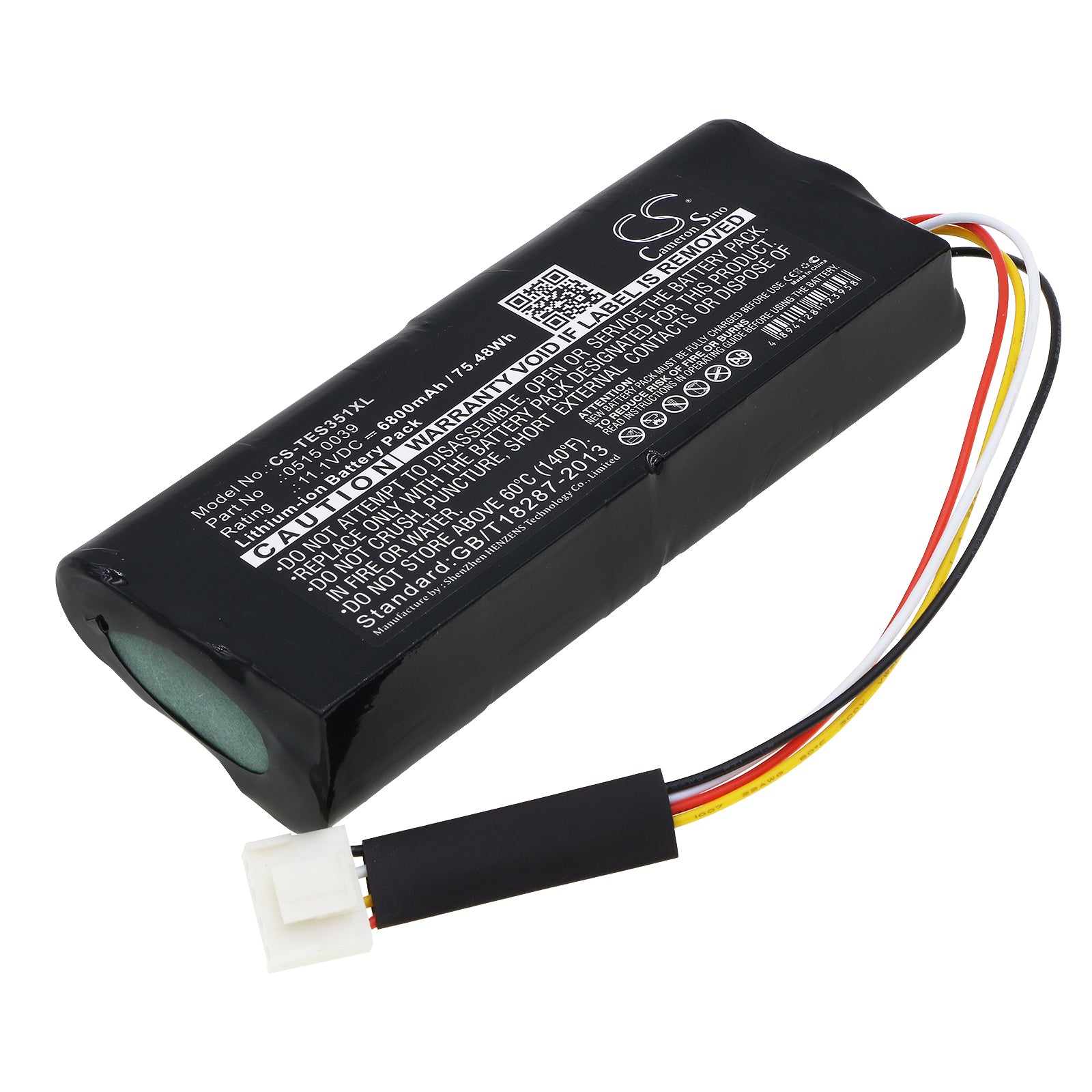 6800mAh Replacement Battery for Testo 350/350K Gas Analyzers - 11.1V 75.48Wh Li-ion, Equipment Survey Testing, Part #0515 0039