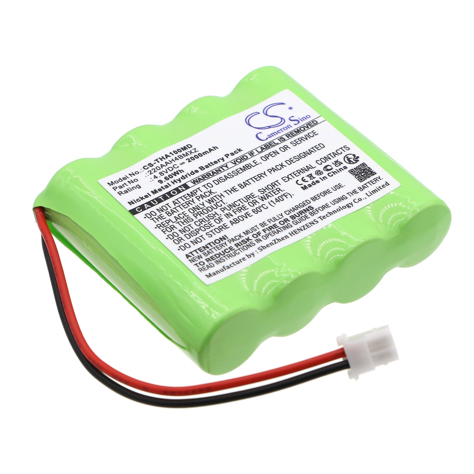 4.8V 2000mAh Ni-MH Replacement Battery Pack for I-Tech T-One & Mio Care TENS Units - High Capacity, Long Life