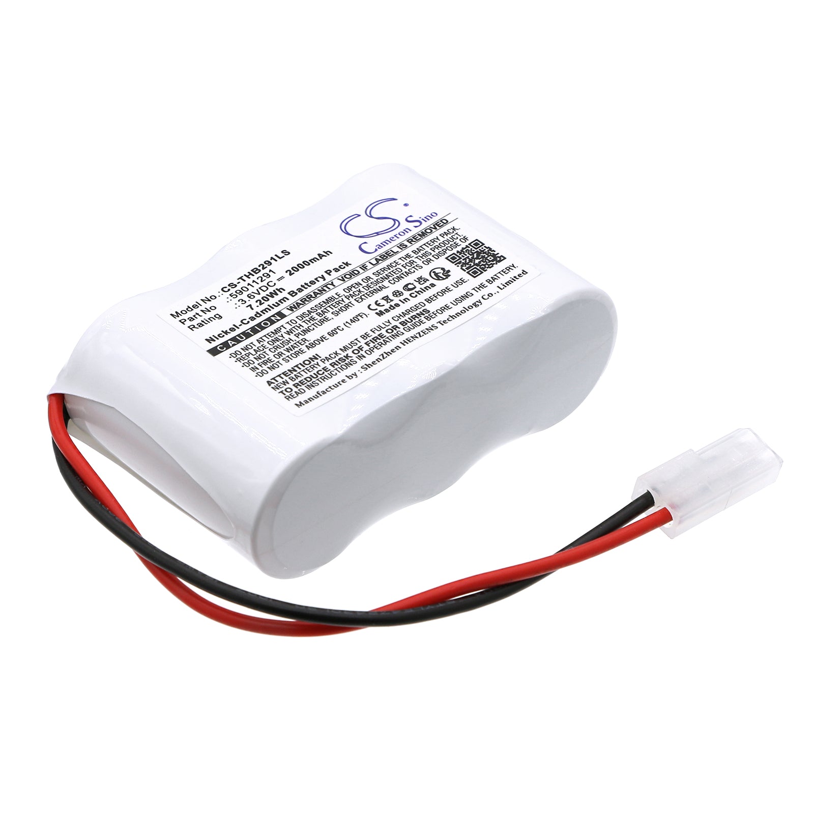 3.6V 2000mAh Ni-CD Emergency Light Battery for Thorn Voyager Blade 2 E3D - 96633305/08 Replacement (67.7x44.6x22.7mm)