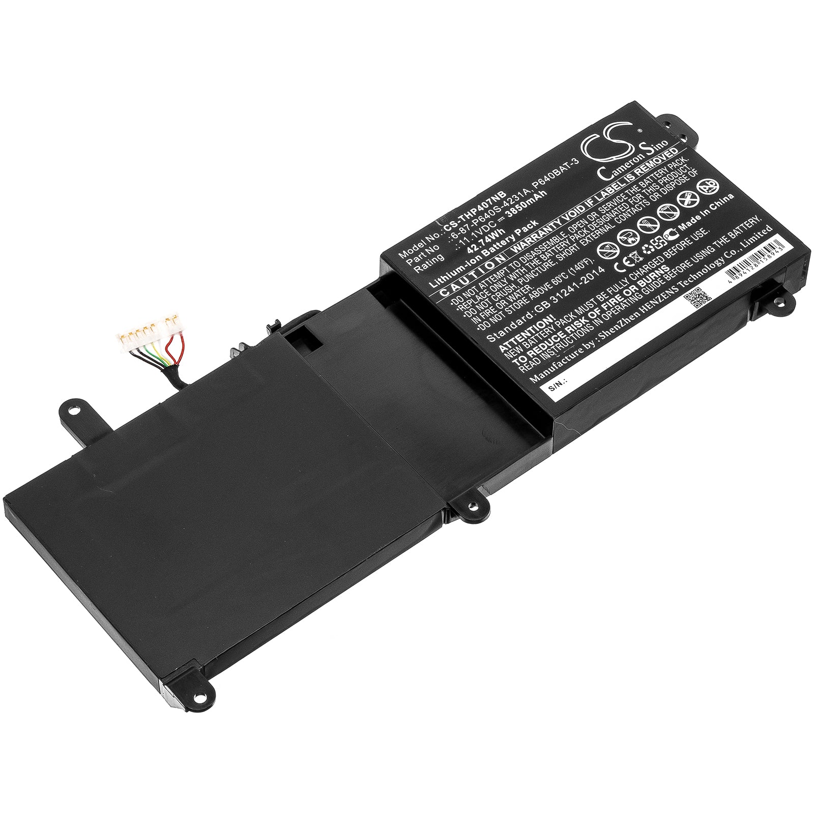 3850mAh Battery for Clevo P640HJ, P640RF, P641HJ & Schenker XMG P407 Laptops - 11.1V 42.74Wh Replacement Power