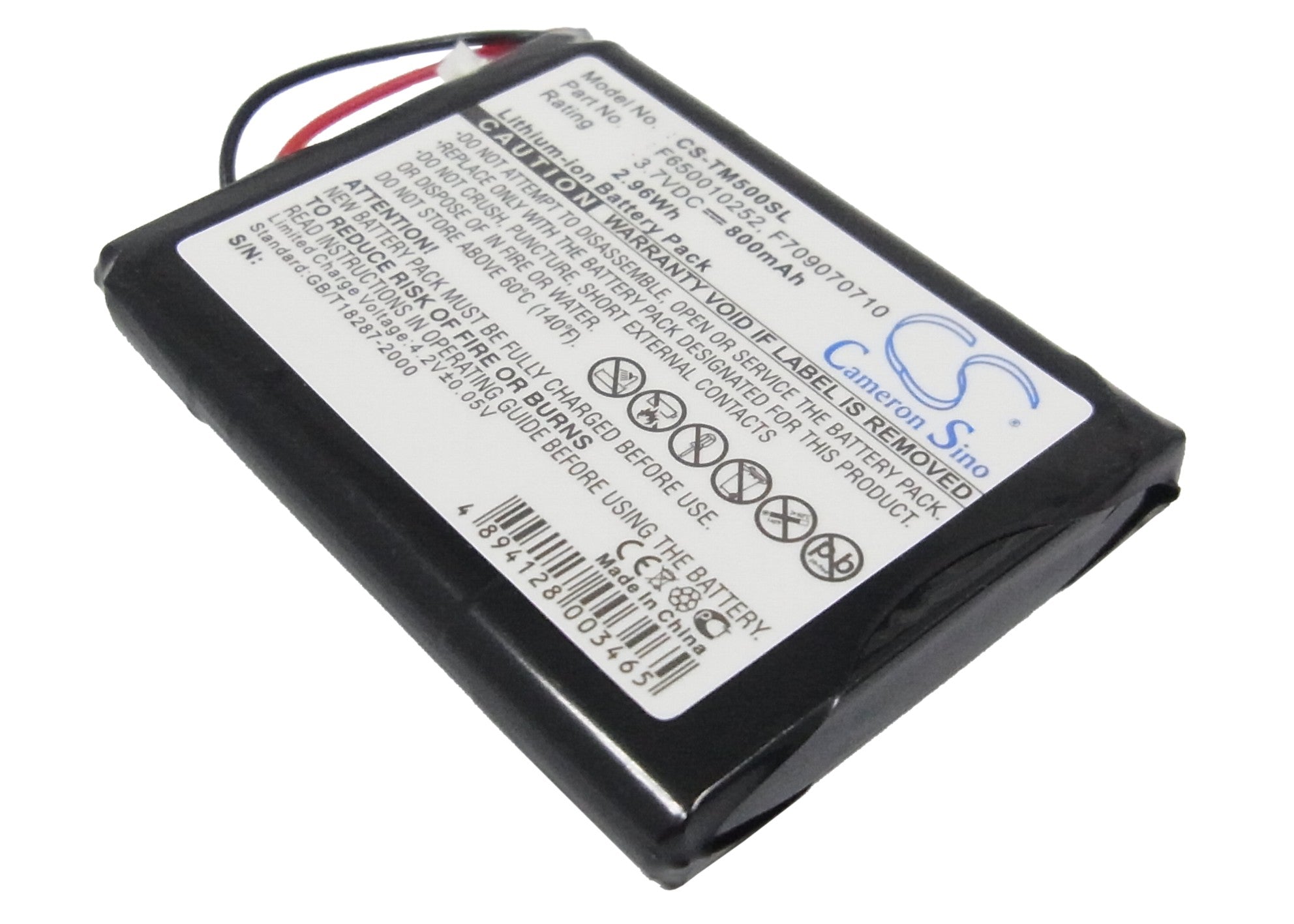 800mAh Replacement Battery for TomTom One XL Rider GPS - 3.7V Li-ion Navigator Battery - Exact Fit