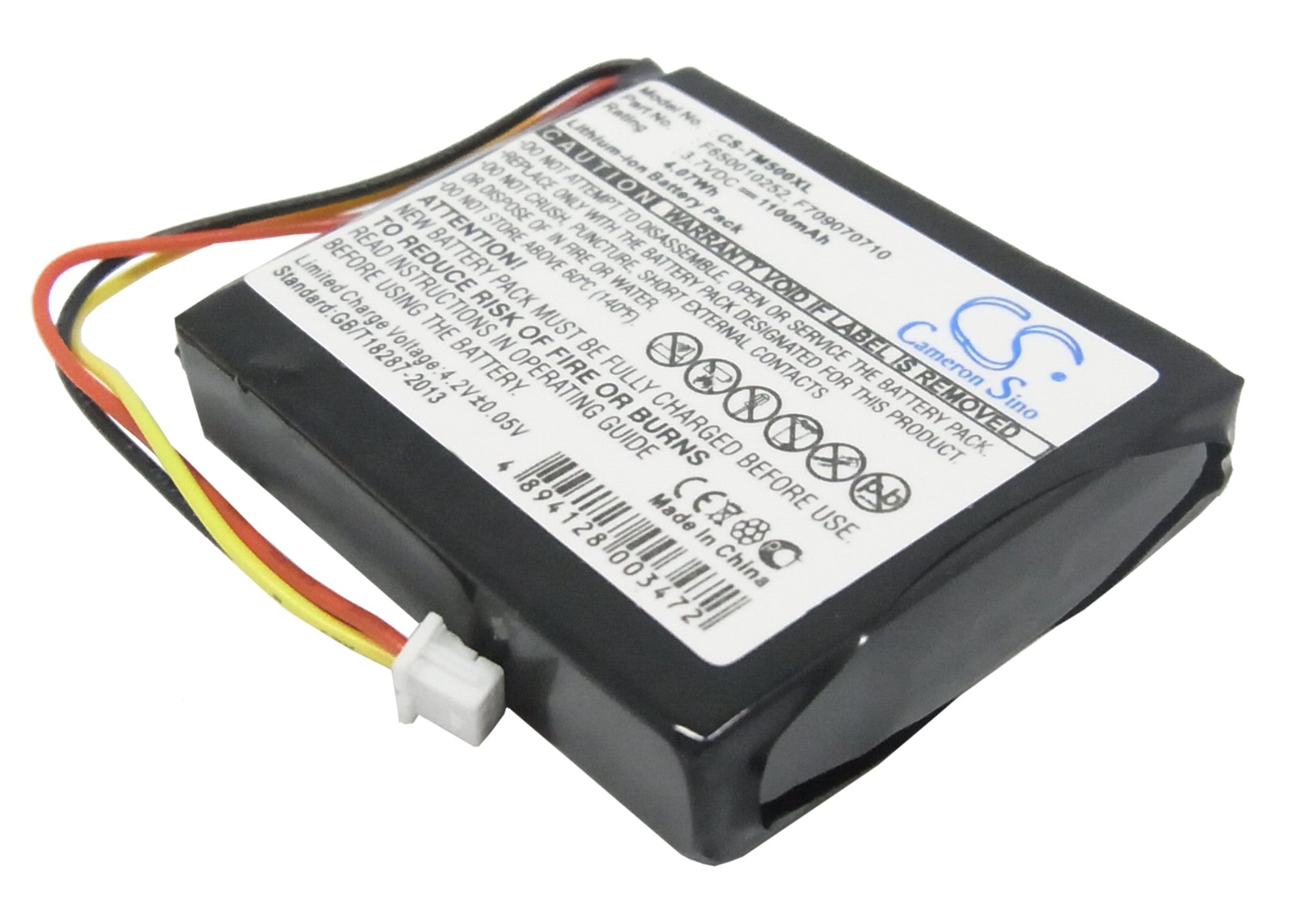 TomTom One XL GPS Navigator Battery: 1100mAh 3.7V Li-ion Replacement - Exact Fit (42.8x34.3x8.5mm)