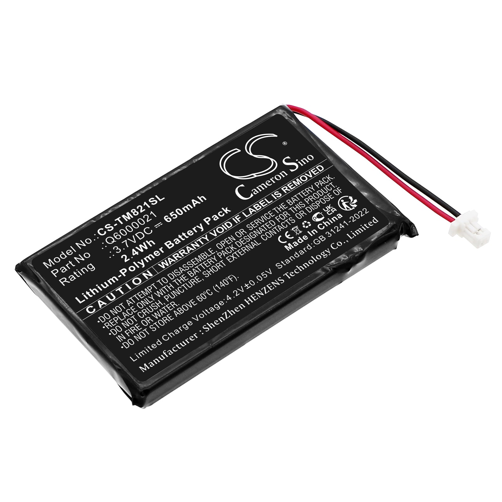 650mAh Replacement Battery for TomTom GPS-9821X Navigator - 3.7V Li-ion GPS Battery