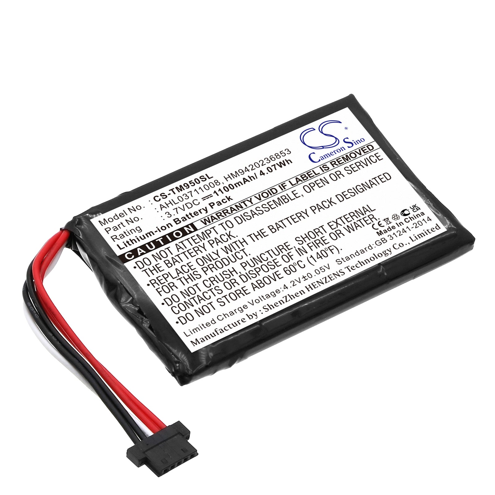 TomTom Go 950 & 950 Live GPS Navigator Battery - 1100mAh, 3.7V Li-ion Replacement