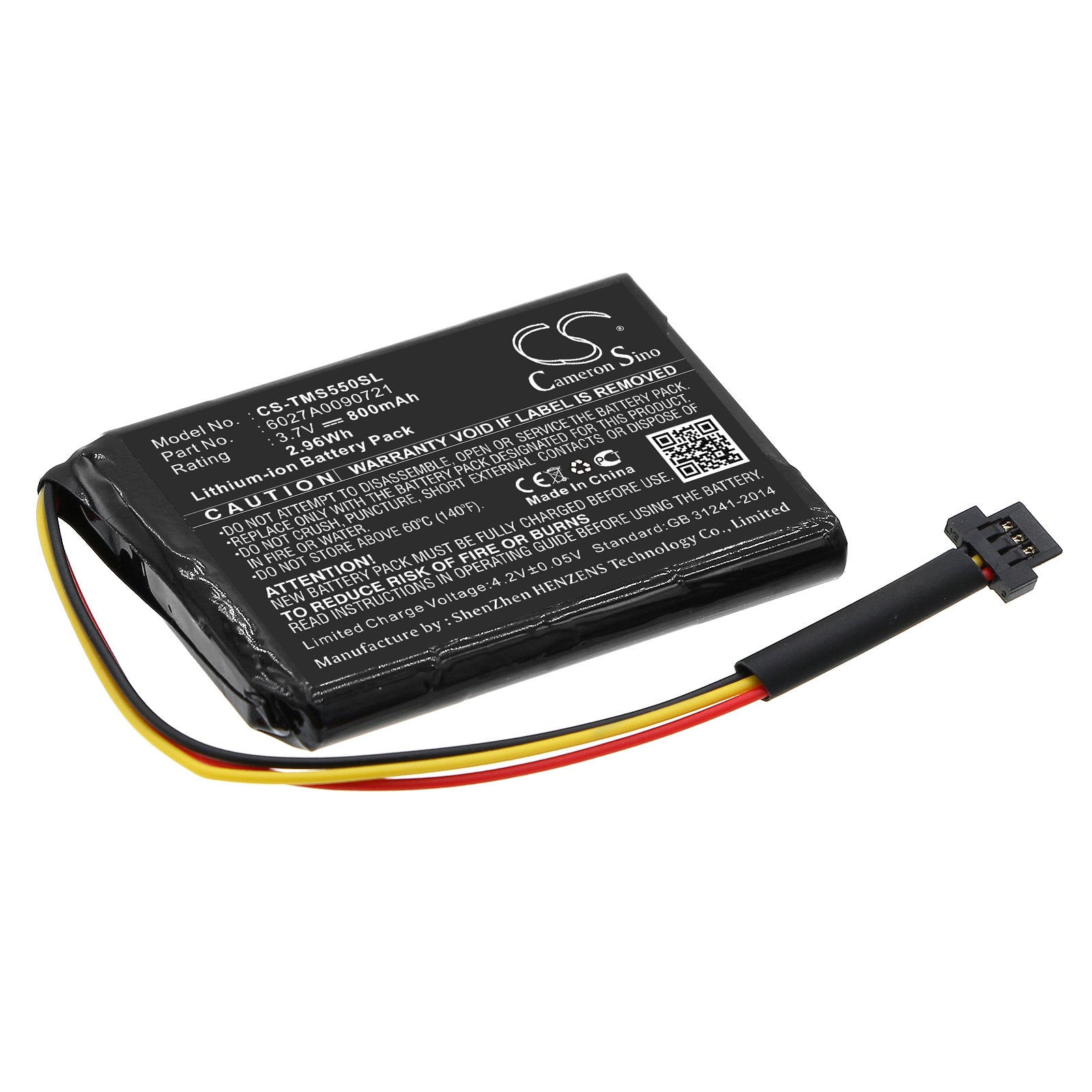 TomTom Start 45 & 55 GPS Navigator Battery - 800mAh 3.7V Li-ion Replacement for 1EF0.017.03, 4EF00, 6027A0090721