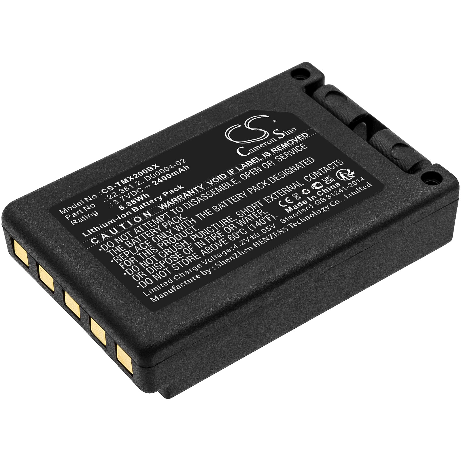 2400mAh Li-ion Replacement Battery for Tele Radio TG-TXMNL Crane Remote Transmitter, 3.7V