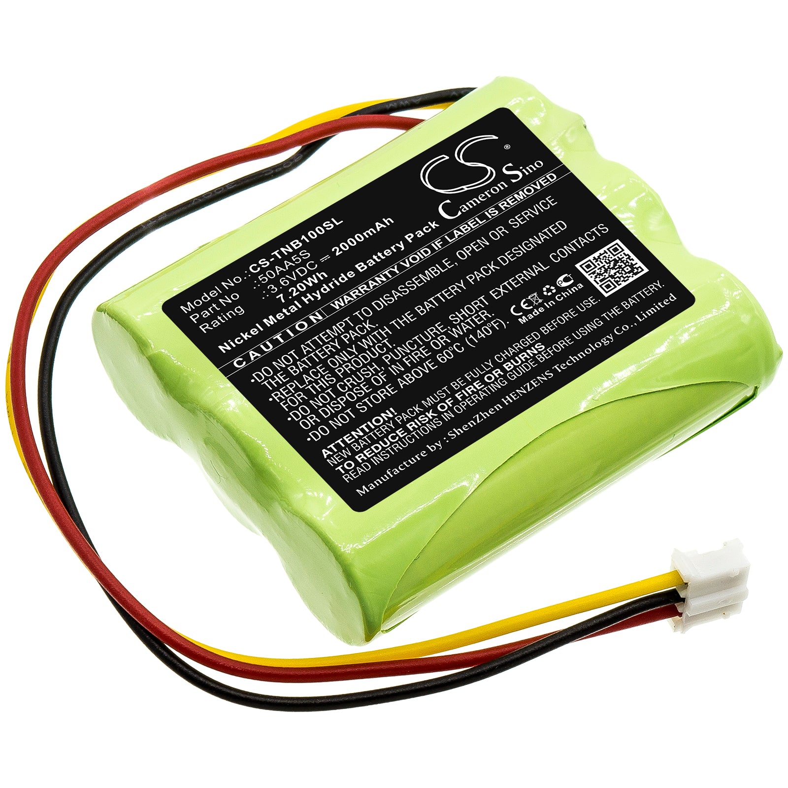 2000mAh 3.6V Ni-MH Replacement Battery for Toniebox Speaker - Models 50AA5S - Extended Life, 7.20Wh