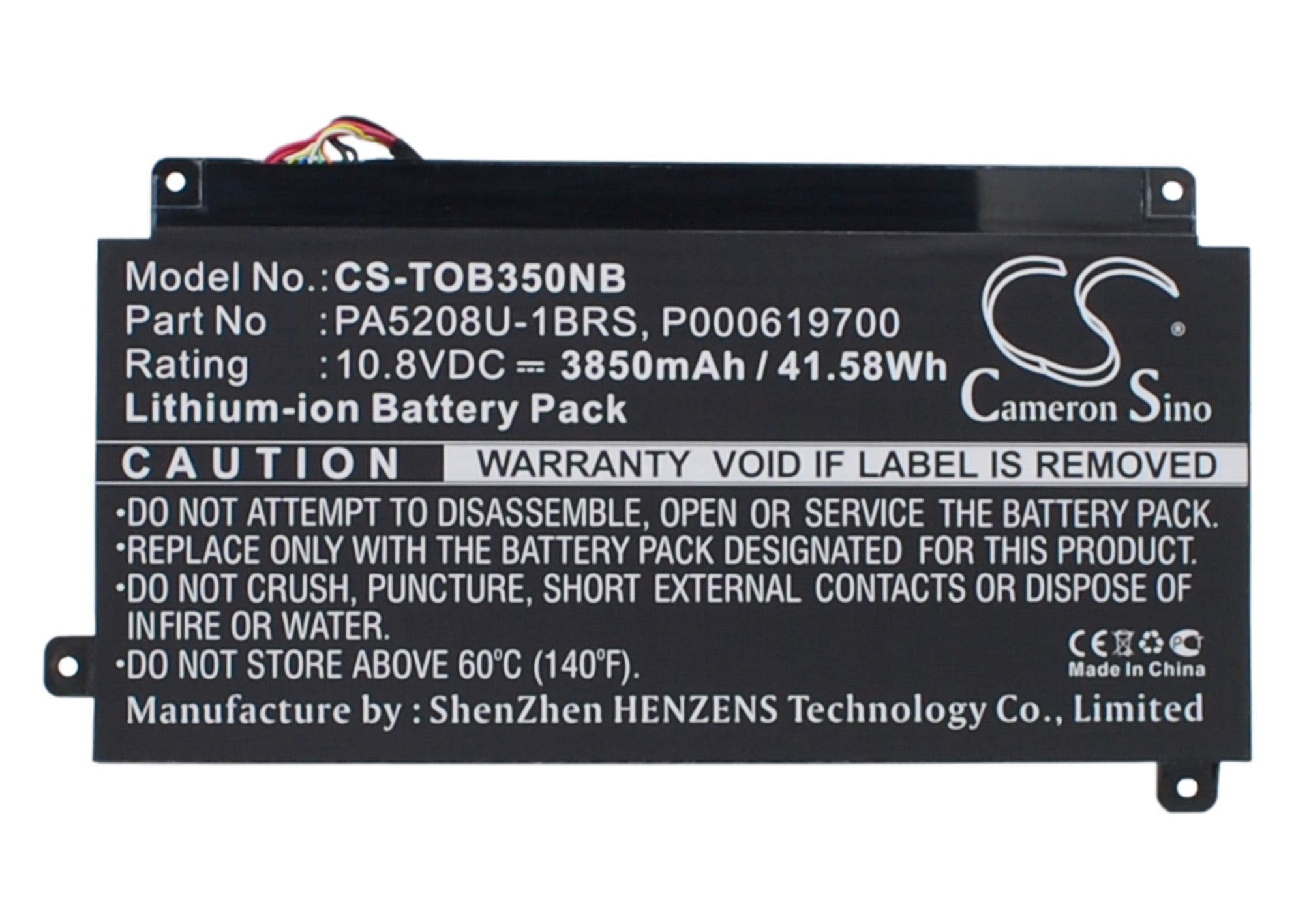 41.58Wh Battery for Toshiba Chromebook CB35 & Satellite Radius P55W: 3850mAh 10.8V Li-Polymer Replacement