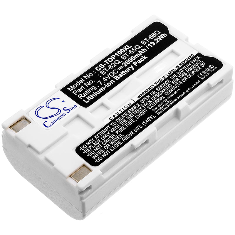 7.4V 2600mAh Li-ion Battery - Topcon SHC250, Amada Miyachii MM-410A, Sokkia BT-66Q Compatible - Surveying & Testing Equipment
