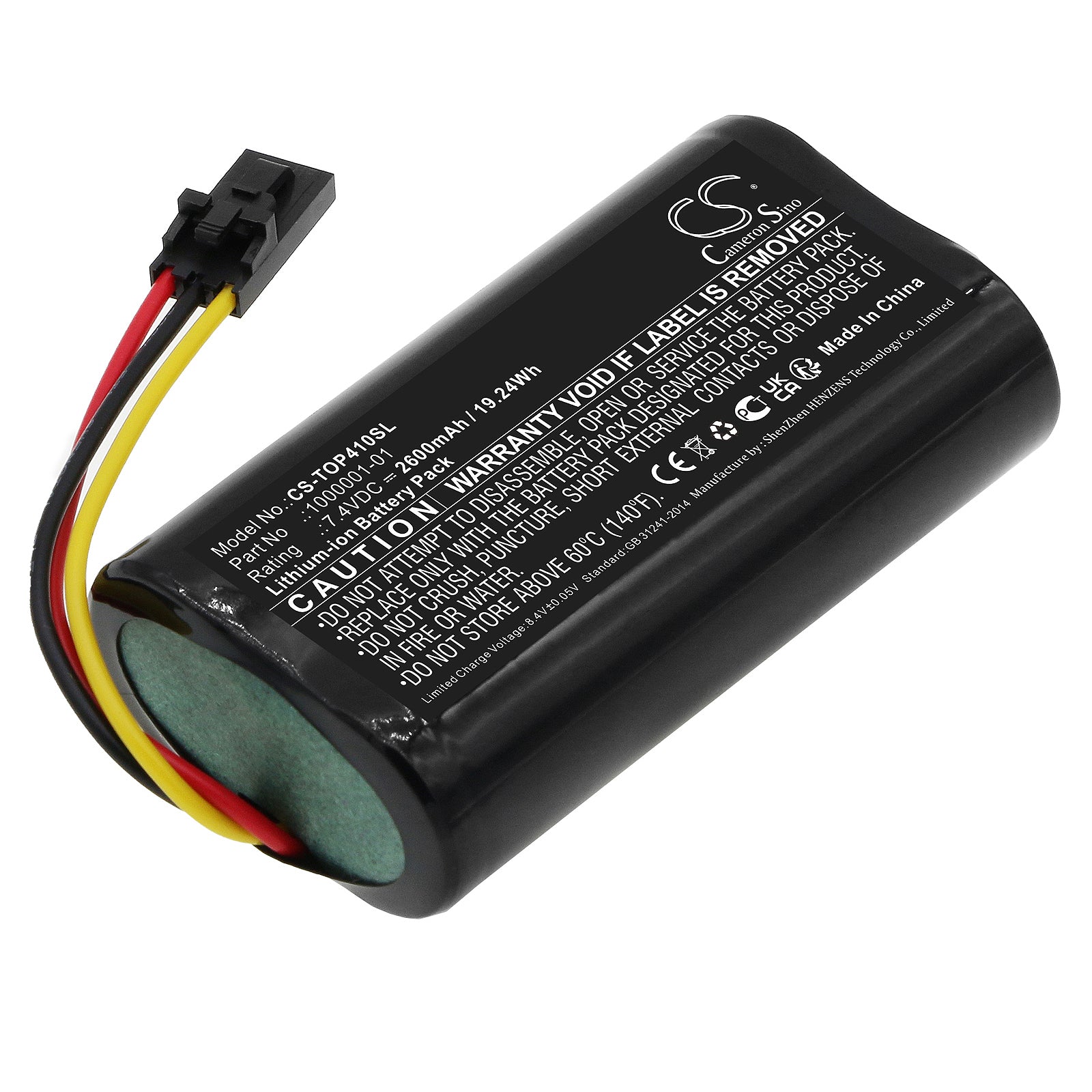 2600mAh Battery for Topcon SR GPS, Hiper GPS SR Survey Equipment - 7.4V, 19.24Wh Li-ion Replacement