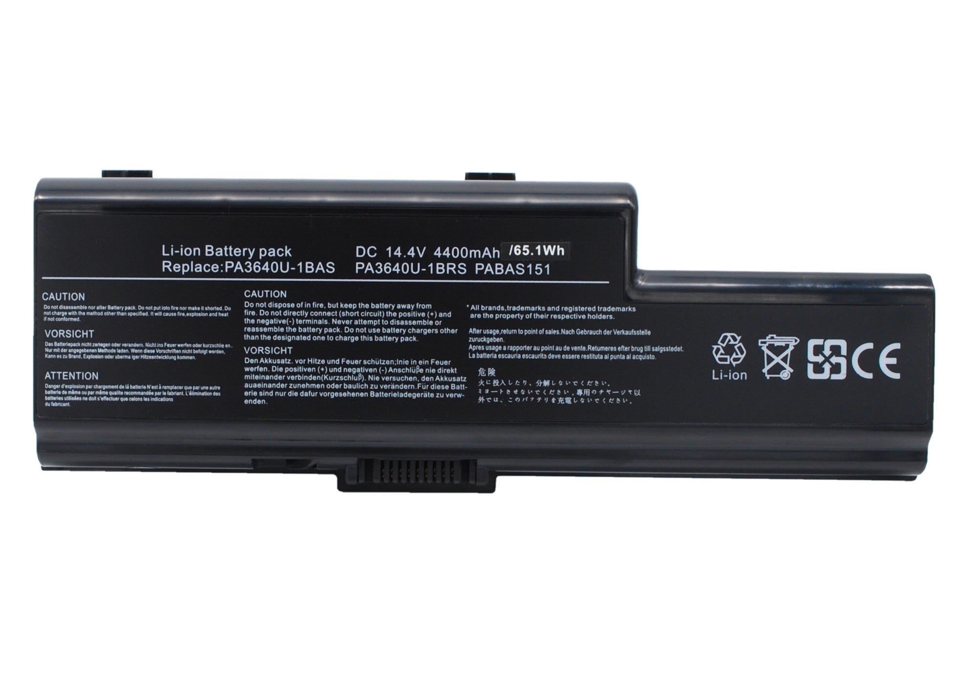 Toshiba Qosmio F50 Series Laptop Replacement Battery - 4400mAh, 14.4V 63.36Wh Li-ion