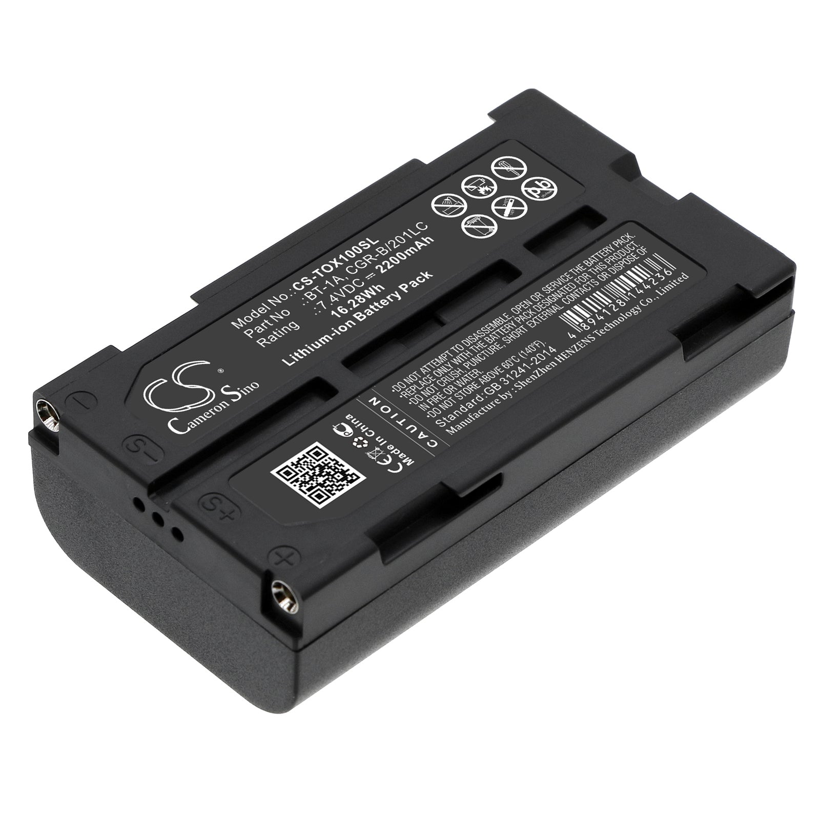 2200mAh Replacement Battery for Topcon SX-1/GM52 Total Station; 7.4V, 16.28Wh, Li-ion, Surveying Equipment Power