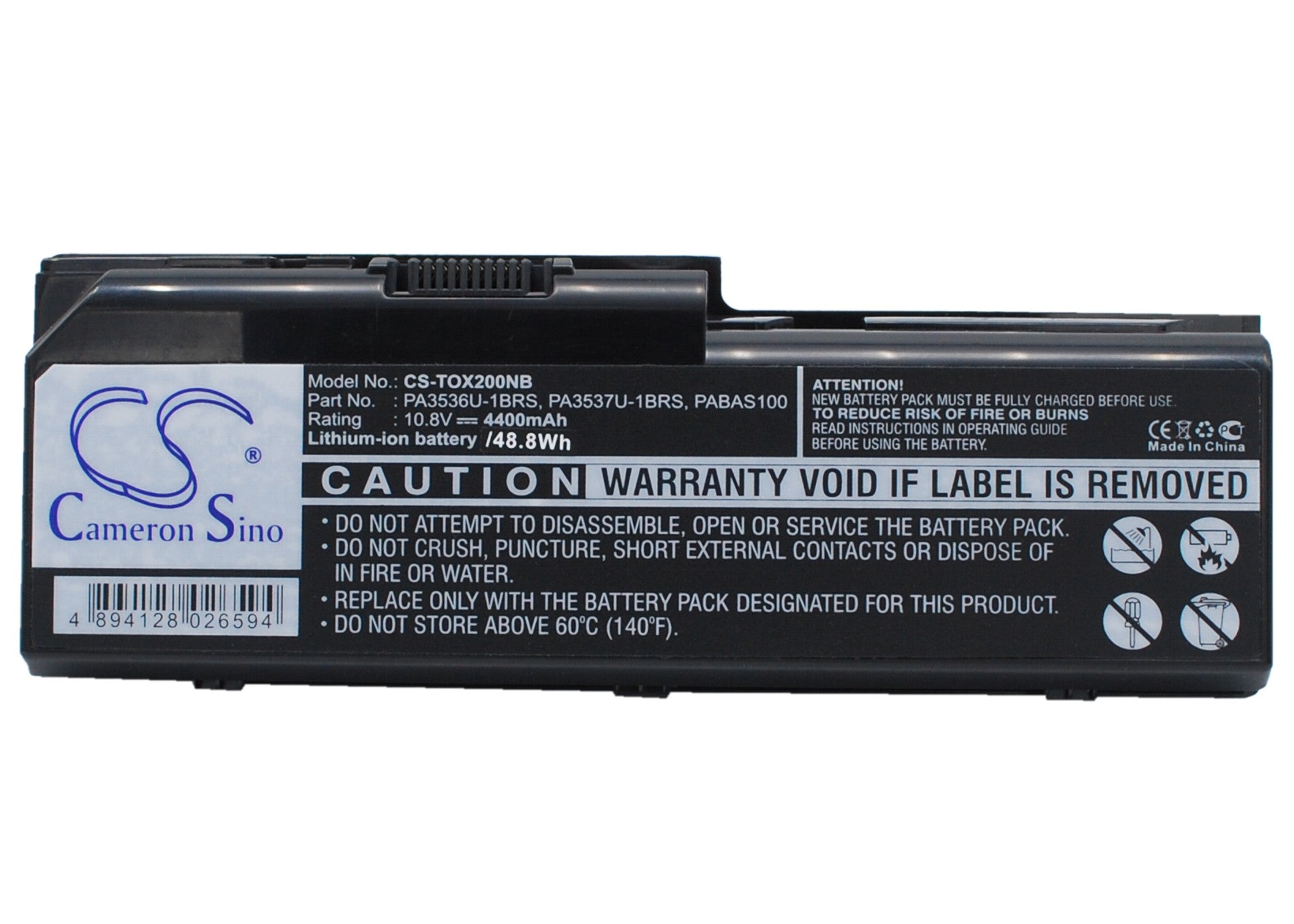4400mAh Laptop Battery for Toshiba Satellite P200 X200 P305 - 10.8V Li-ion Replacement