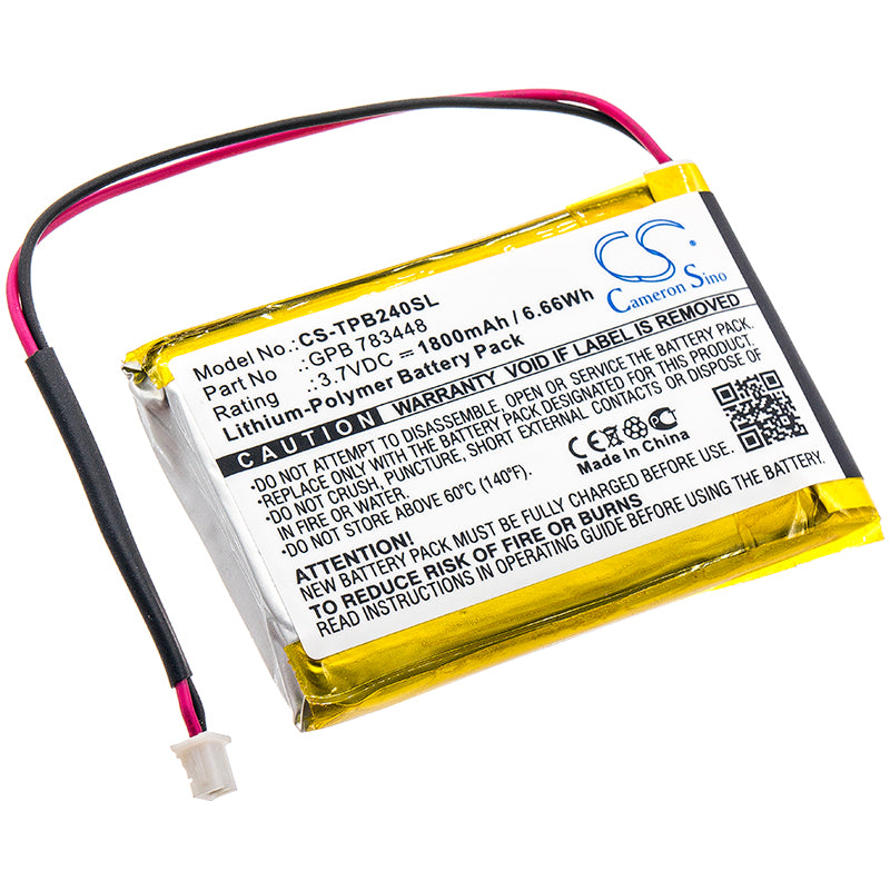 1800mAh 3.7V Li-Polymer Replacement Battery for Telex PB24ND-TX Transmitter & Wireless Headsets