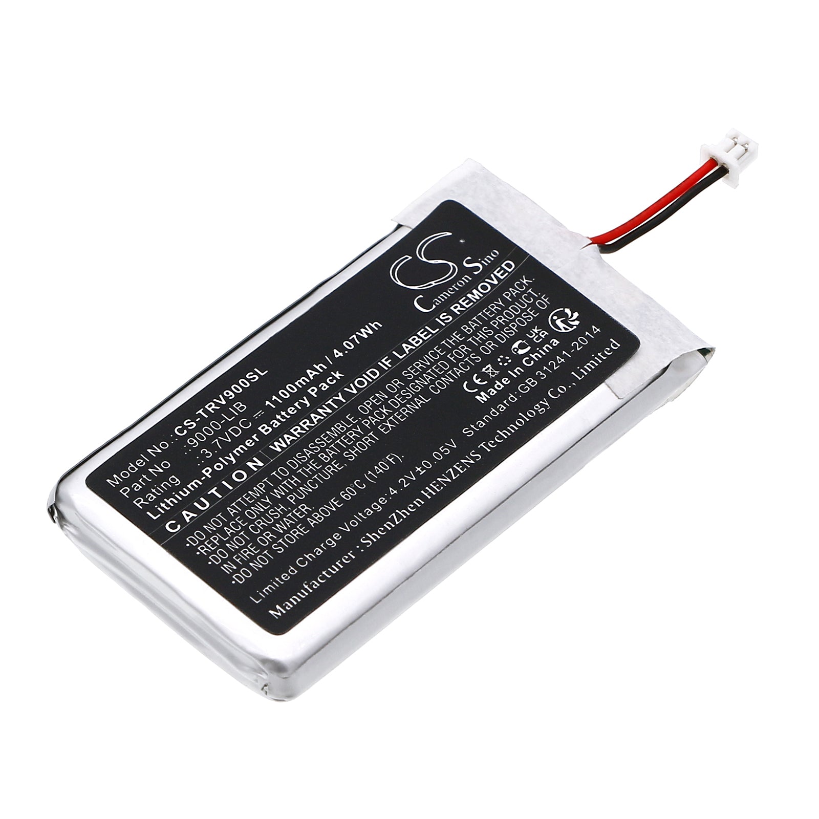Trail Tech Voyager/Navigator GPS Replacement Battery, 1100mAh, 3.7V, 4.07Wh, Li-Polymer (9000-LIB)