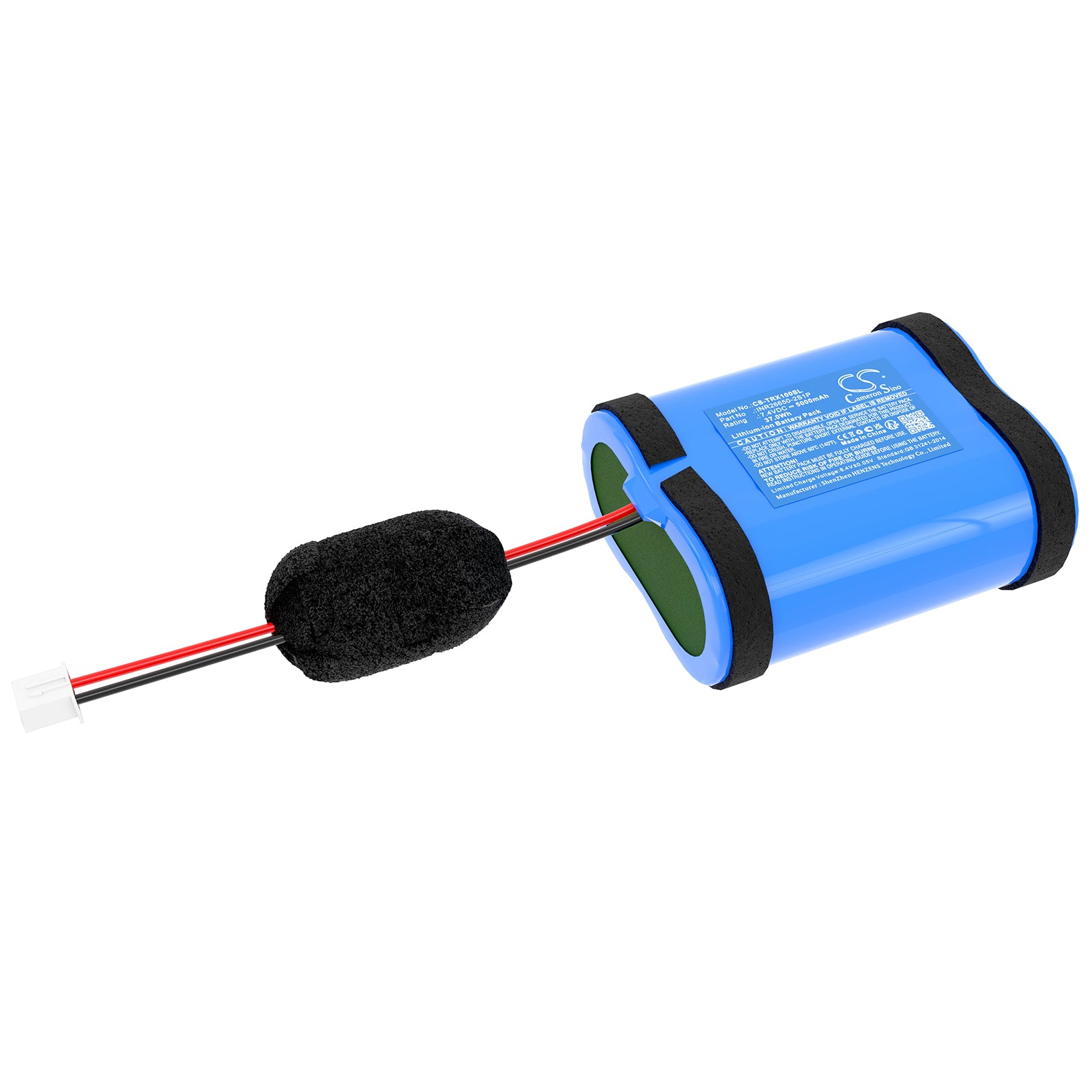 Teufel Rockster XS Speaker Replacement Battery - 5000mAh, 7.4V Li-ion Power, 2016 Model INR26650-2S1P