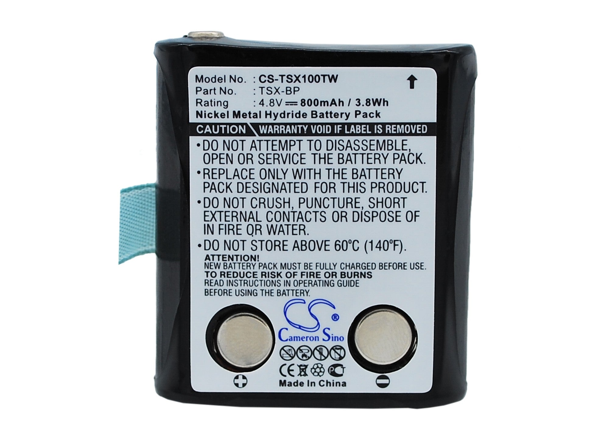 TriSquare TSX100 & TSX300 Two-Way Radio Battery, 800mAh 4.8V Ni-MH Replacement Power Pack