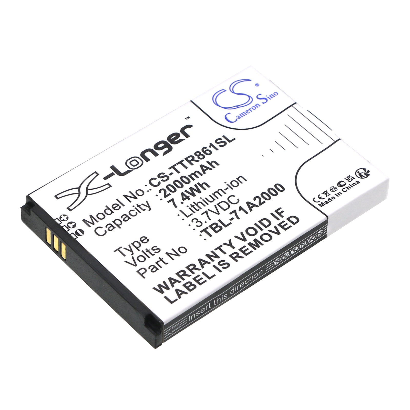 2000mAh Battery Replacement for TP-Link Hotspots: TL-TR861, M7300, M5350, M7200 - 3.7V Li-ion Rechargeable