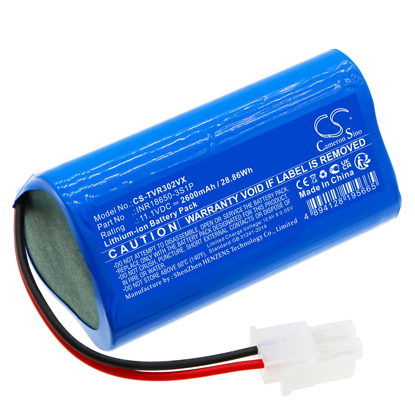 TOTAL TVCRR30201 Vacuum Replacement Battery - 2600mAh 11.1V Li-ion Pack - TVCRR30201, 28.86Wh