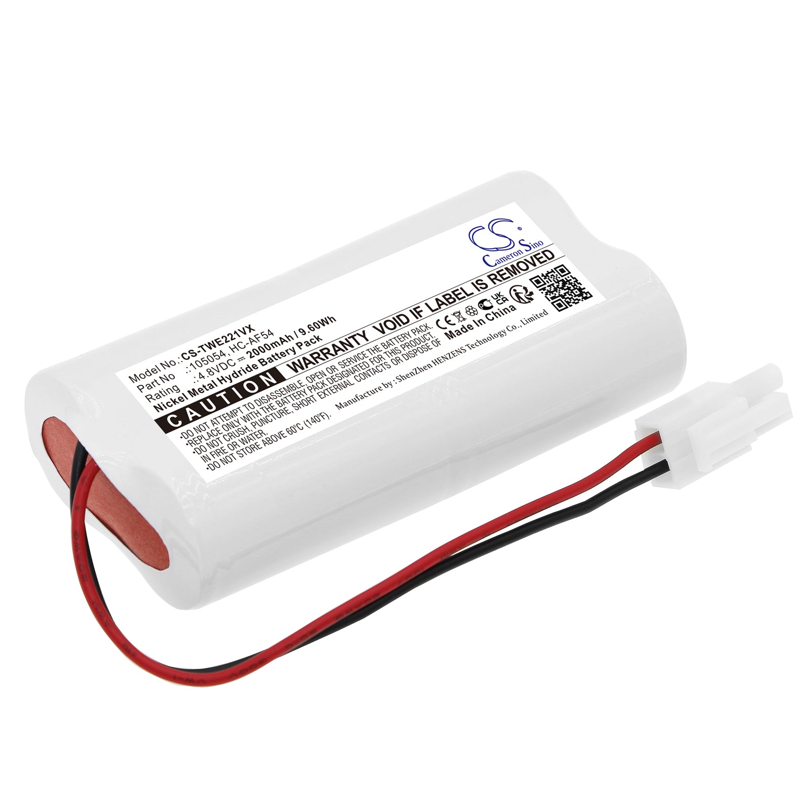 4.8V 2000mAh Ni-MH Replacement Battery Pack for TWINBIRD HC-E221 Cordless Stick Vacuum Cleaner