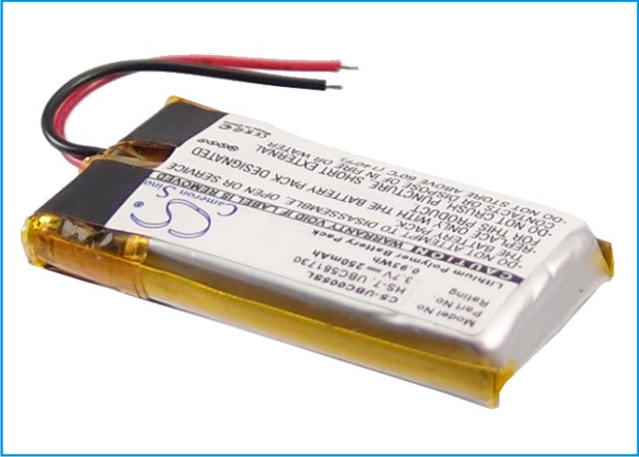 250mAh 3.7V Li-Polymer Battery Replacement for Ultralife UBC005, UBP005 & HS-7 Wireless Headsets