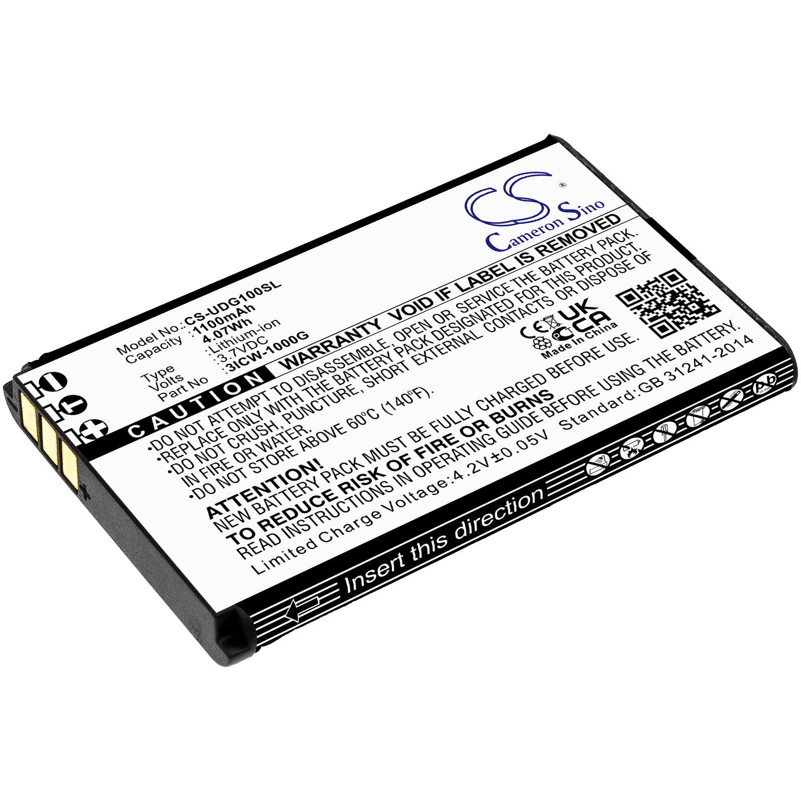 1100mAh Replacement Battery for Incom ICW-1000G VoIP Phone & UniData WPU-7800 - 3.7V Li-ion