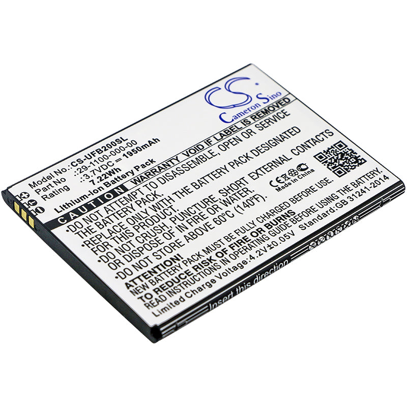1950mAh Replacement Battery for Ulefone Paris Lite, Be Touch 1, Be Touch 2, Be Touch 3 - 3.7V Li-ion (81x60x4.8mm)