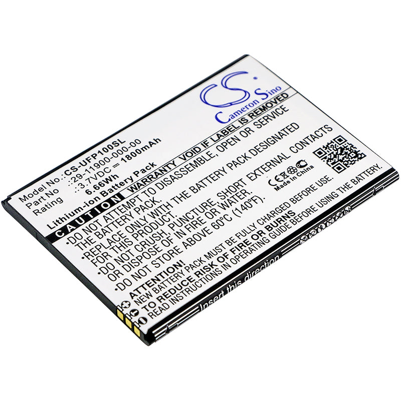 1800mAh Battery for Ulefone Paris & U007 Smartphones - 3.7V Li-ion Replacement Battery - 81x57.5x4mm