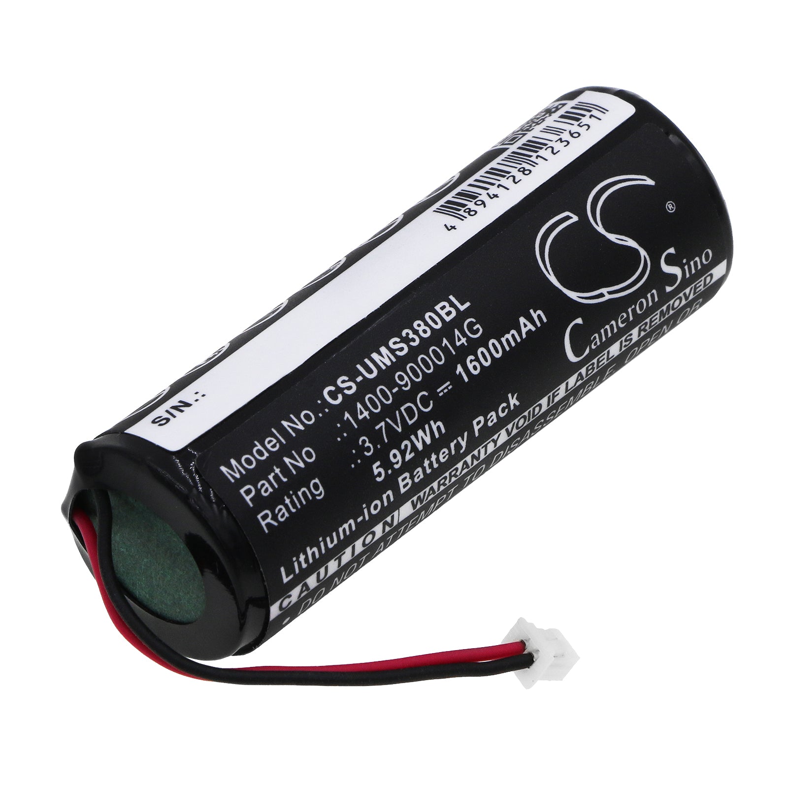 1600mAh Replacement Battery for Unitech MS380 Barcode Scanner - 3.7V Li-ion, MS380-CUPBGC-SG Compatible
