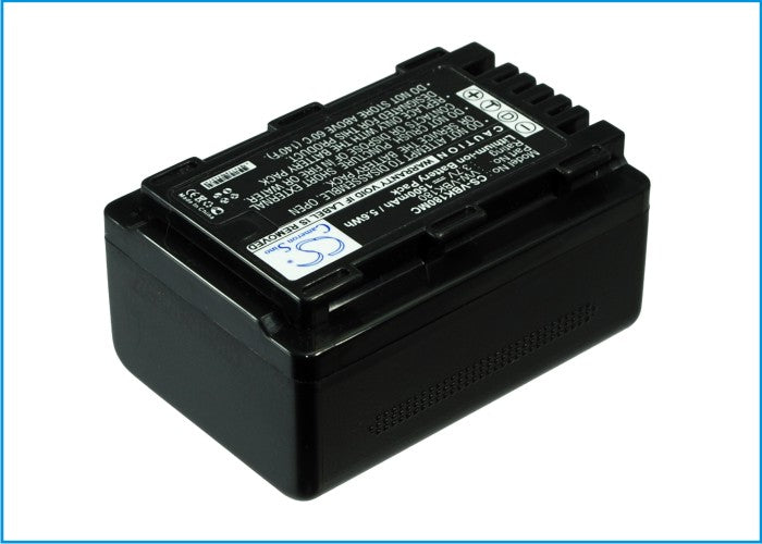1500mAh Replacement Battery for Panasonic Camcorders: SDR-H85, HDC-SD60, VW-VBK180 - 3.7V Li-ion - Extended Life Power