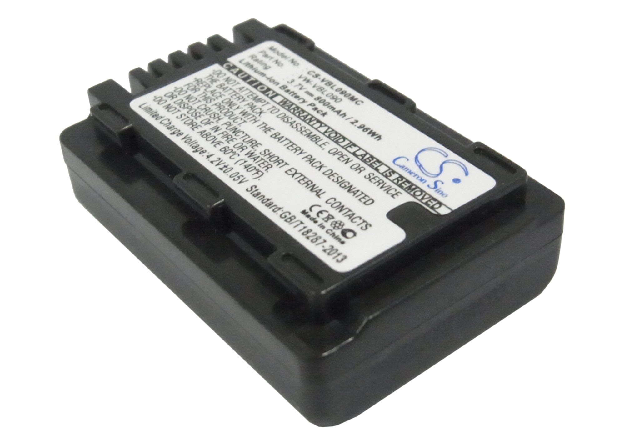 800mAh Replacement Battery for Panasonic Camcorders: SDR-H85, HDC-SD60, 3.7V Li-ion, VW-VBL090