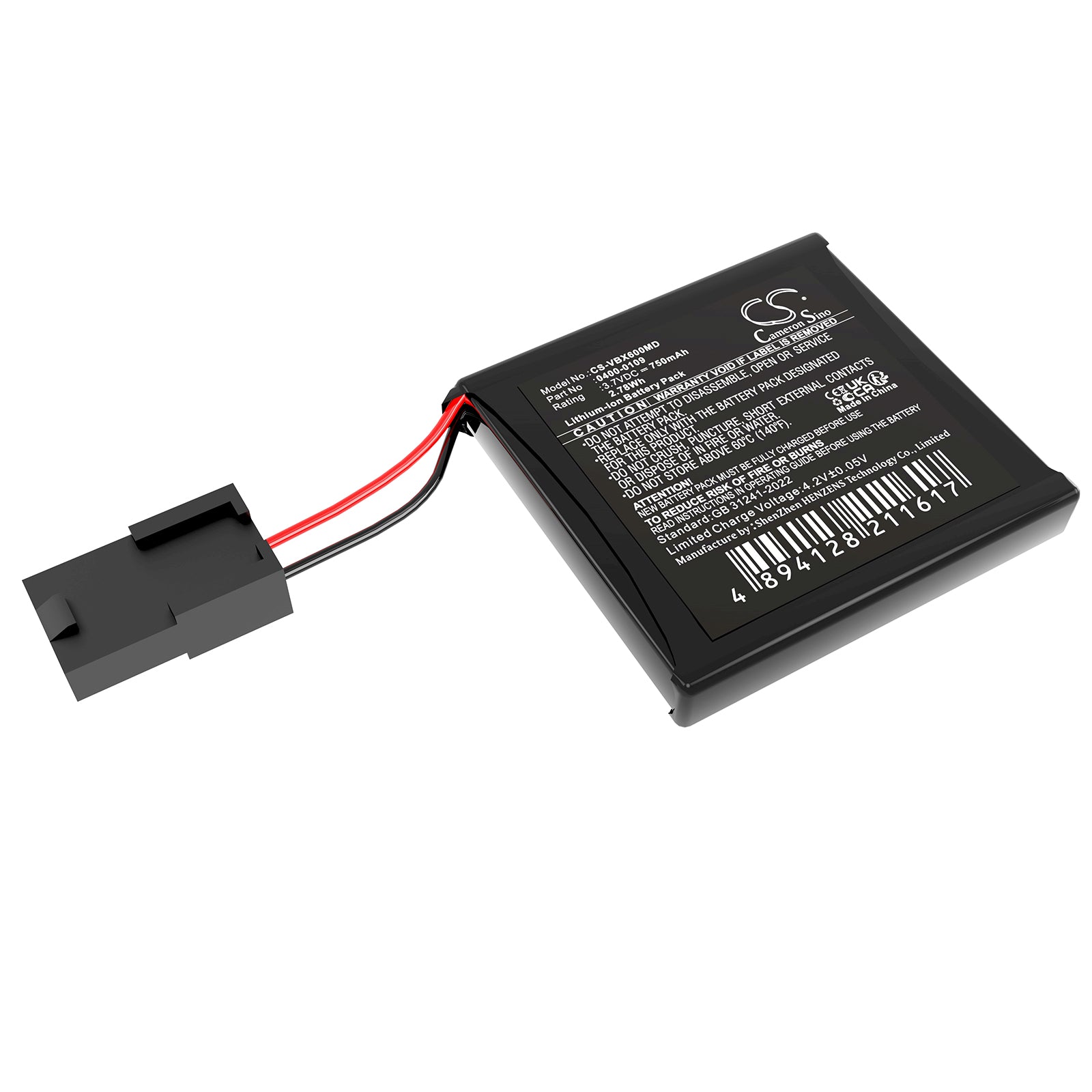 Replacement Battery for Verathon BladderScan BVI 6X00 & BVI 6000 Probe - 3.7V 750mAh Li-ion Medical Battery (0400-0109)