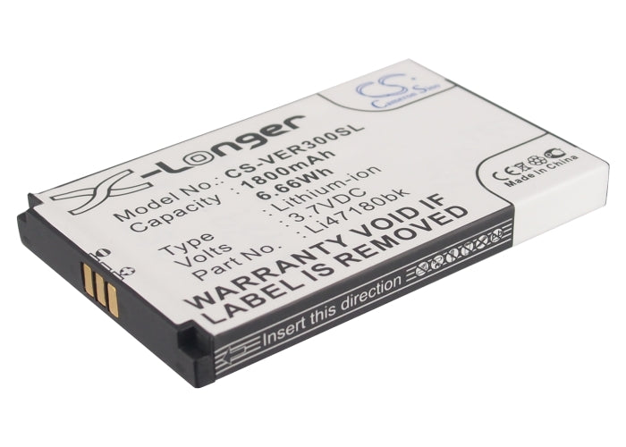 1800mAh Li-ion Replacement Battery for ViewSonic Q3, Q5, Q1, Q660, YP001 Smartphones - 3.7V 6.66Wh