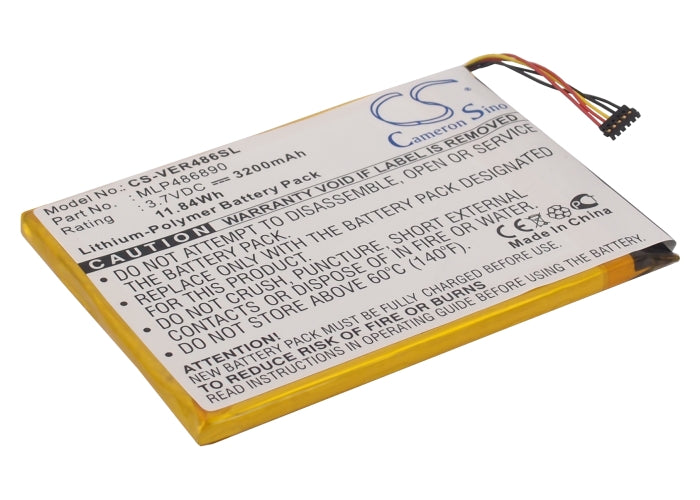ViewSonic Zoompad Tablet Replacement Battery - 3200mAh 3.7V Li-Polymer - MLP486890