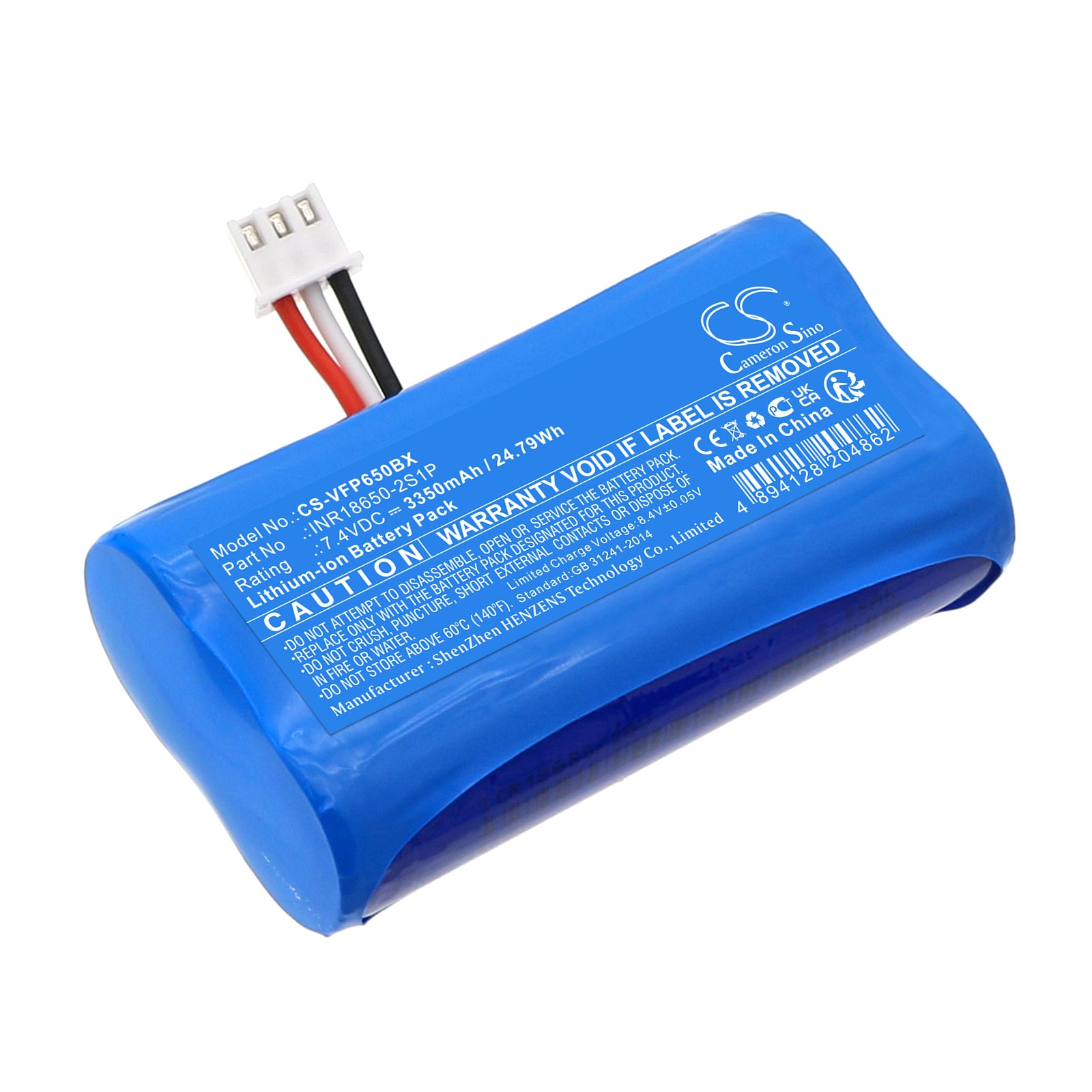 VeriFone T650p Payment Terminal Battery Replacement, 3350mAh, 7.4V, Extended Life, INR18650-2S1P